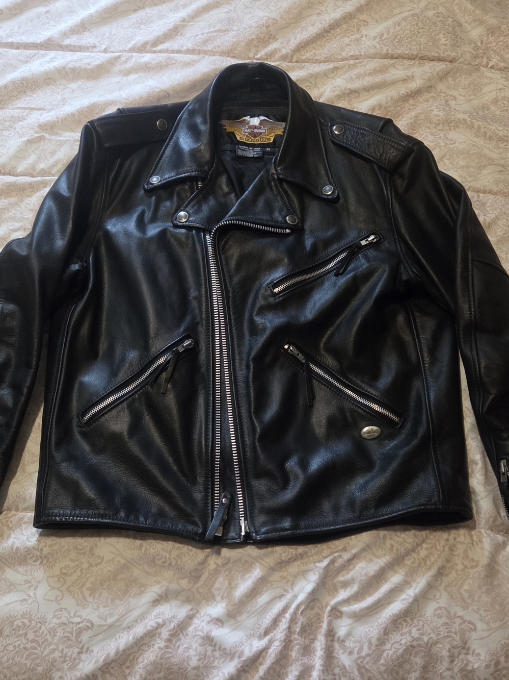 Vintage Harley Davidson Leather Riding Jacket